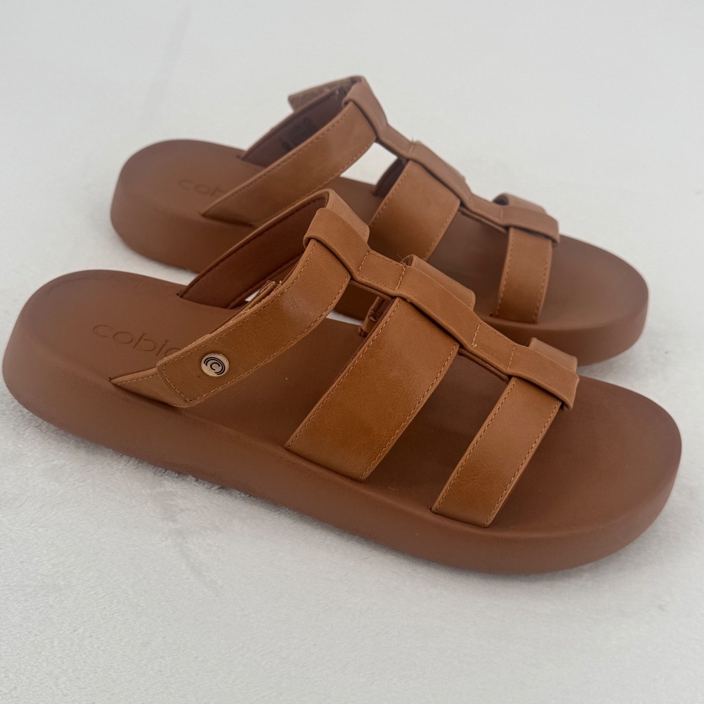 Cobian Amalfi Sandals Womens Sz 9 Tan Brown Adjustable NRG Comfort Slide Sandal